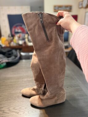 Sam Edelman Over-the-Knee Suede Boots in Taupe